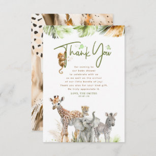 Safari Little Animals Jungle Vielen Dank Dankeskarte
