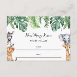 Safari Little Wild One Wie viele Kisses Baby Dusch Begleitkarte