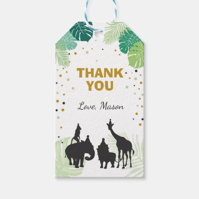 Safari Merci de vous faveur étiquette cadeau Jungl (Devant)