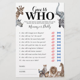 Safari Mommy oder Daddy Baby Shower Game