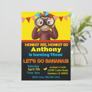 Safari Monkey Einladung zum Geburtstag