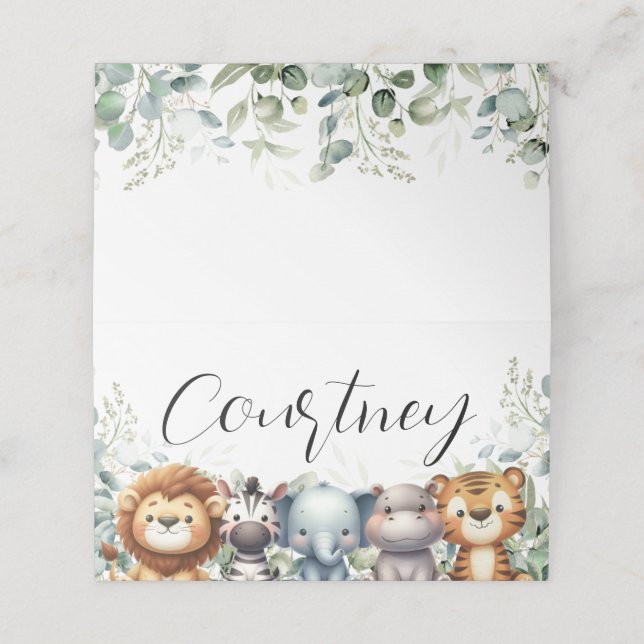 Safari Name Platzkarte (Außenseite Aufgefaltet)