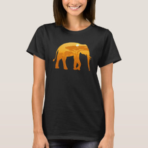 Safari Natur Wildnis Minimalismus Elefant T-Shirt