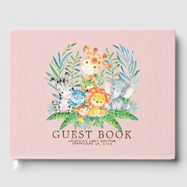 Safari Neutre Jungle Girls Baby shower Livre d'inv