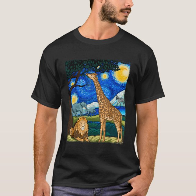 Safari Night Starry Night ZoAnimals T-Shirt (Vorderseite)