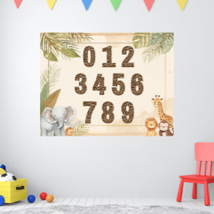 Safari-Nummern-Kinderzimmer-Boho-Dschungel-Tiere-P Poster