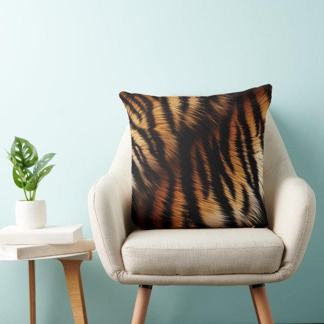 Safari Orange Black Tiger Kissen (Stuhl )