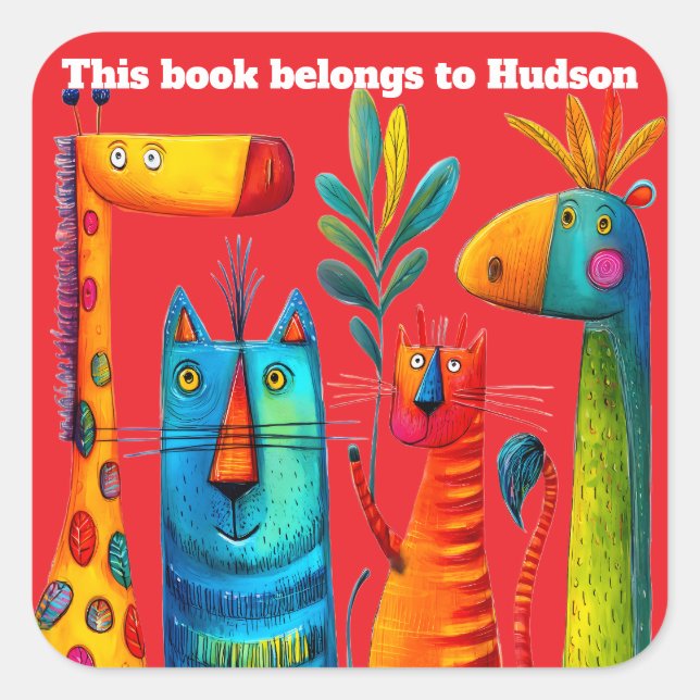 Safari Pals Abstract Sticker (Vorderseite)