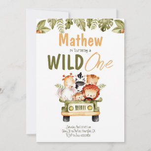 Safari Party Tiere Wild Ein Geburtstag Einladung