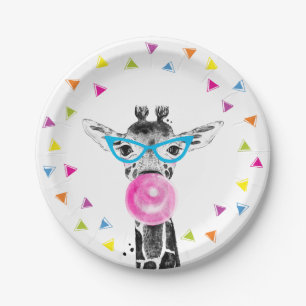 Safari-Party-Tiere Wilde Giraffe Dschungel-Geburts Pappteller