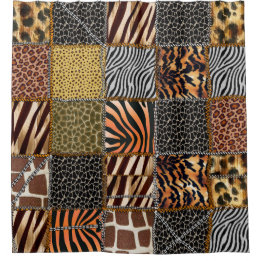 Safari-Patchwork Duschvorhang
