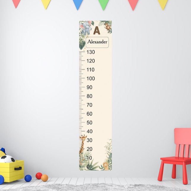 Safari Personalized Name Monogram A Growth Chart Poster (Von Creator hochgeladen)