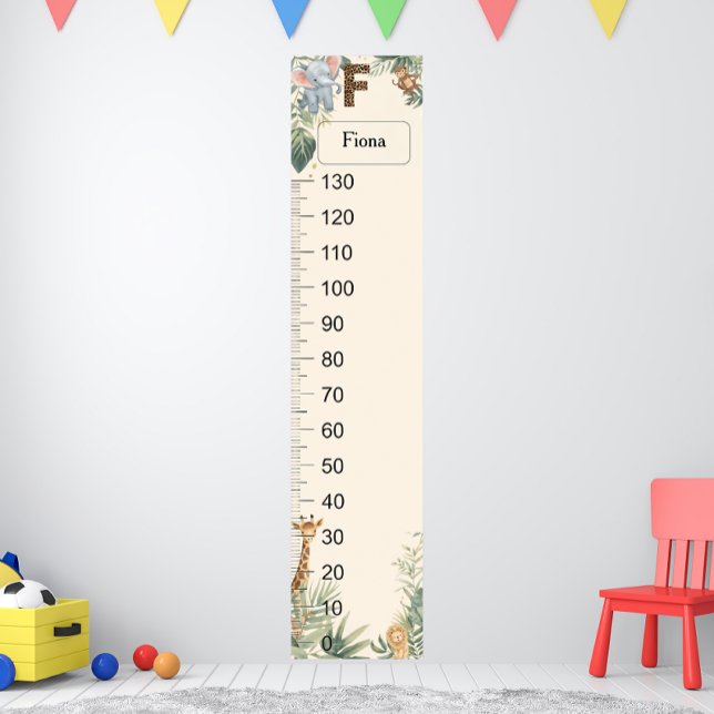Safari Personalized Name Monogram F Growth Chart Poster (Von Creator hochgeladen)