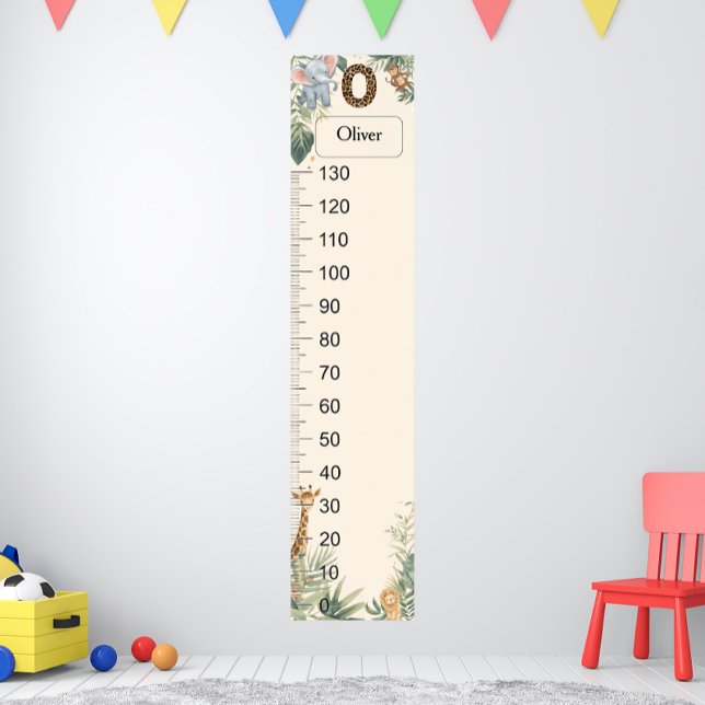 Safari Personalized Name Monogram O Growth Chart Poster (Von Creator hochgeladen)