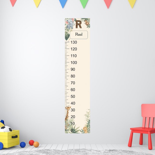 Safari Personalized Name Monogram R Growth Chart Poster (Von Creator hochgeladen)