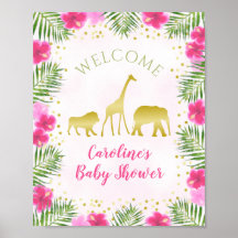 Safari Pink Gold Girl Babydusche Dekoration Willko