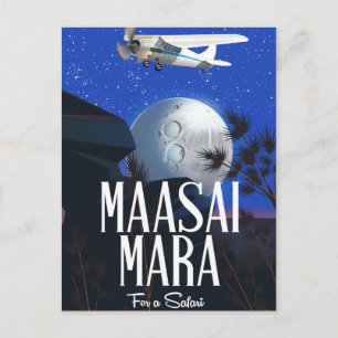 Safari-Plakat nach Massai Mara, Kenia! Postkarte