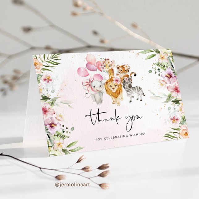 Safari plié carte de remerciements. (Créateur téléchargé)