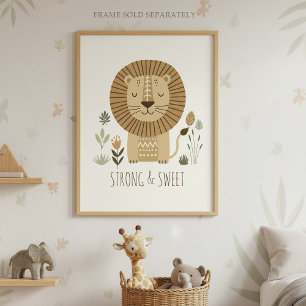 Safari-Porträt Löwe Elfenbein ID1264 Poster