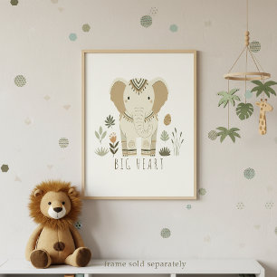 Safari-Porträts Elefant Elfenbein ID1264 Poster