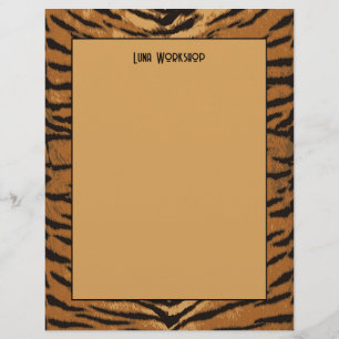 Safari Poster de animal noir et Tan Tiger Papier