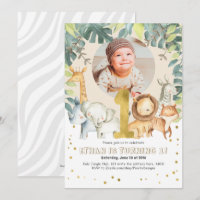 Safari premier anniversaire invitation jungle anim