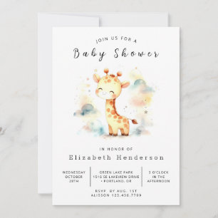 Safari Printable Giraffe Baby Dusche Einladung
