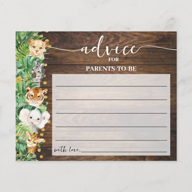 Safari Ratschläge Mama & Vater Rustic Baby Duschka Flyer (Vorne)