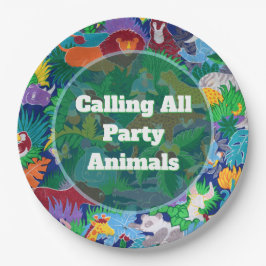 Safari ruft alle Party Tiere farbenfroh an Pappteller