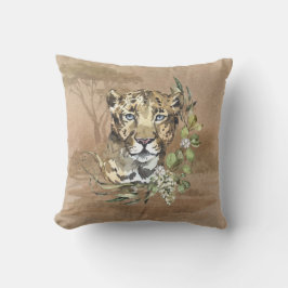 Safari Savanna Sahara Leopard Blue Eyes Kissen