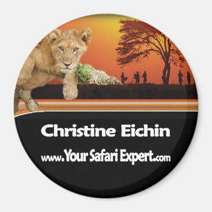 Safari Scene Round Magnet