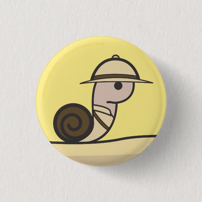 Safari-Schnecke-Knopf Button (Vorderseite)