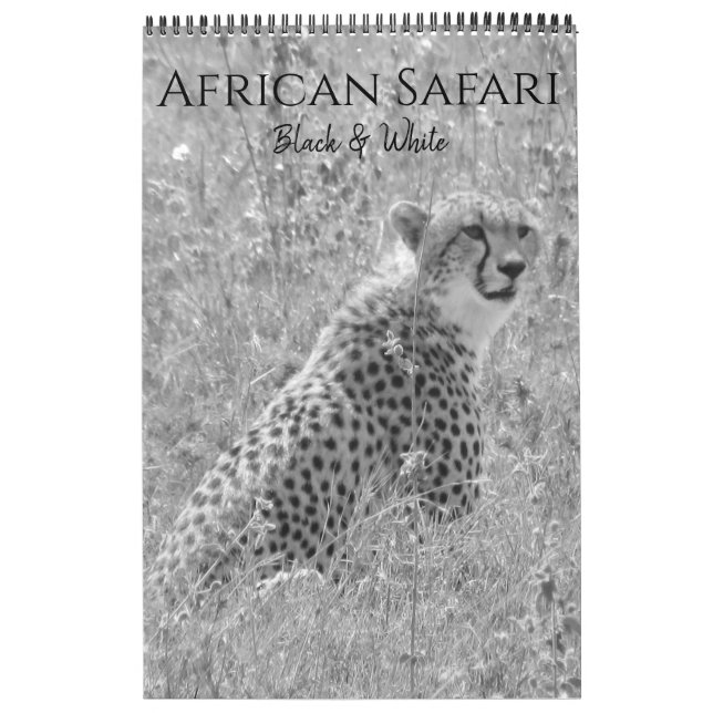 Safari schwarz-weiß kalender (Titelbild)