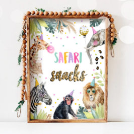 Safari Snacks Safari Party Tiere Geburtstag Zeiche Poster