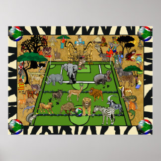 Safari South Africa Fußball Sports Fan Poster