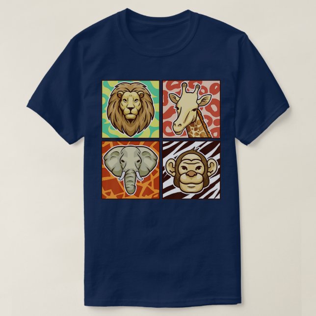 Safari Squad African Animals Funny Zoo Wildlife Ad T-Shirt (Design vorne)