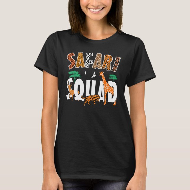Safari Squad Animals Zoo liebt afrikanische Tiere T-Shirt (Vorderseite)