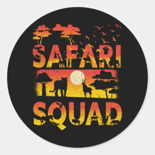 Safari Squad Zoo Afrikanische Tiere Runder Aufkleber