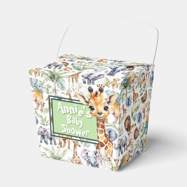 Safari-Stil: Dschungelmassendusche Geschenkschachtel (Vorderseite)