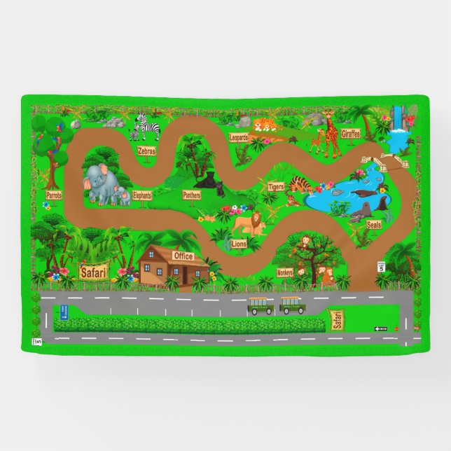 Safari-Straßen für Autos 2 1/2' x 4' Banner (Horizontal)