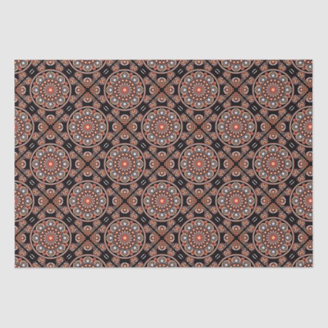 Safari Sunset Bohemisch Star Fall Mandala Tiled Seidenpapier (Vorderseite)