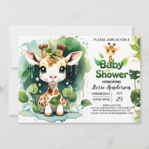 Safari Tales Baby Giraffe Baby Dusche Einladung