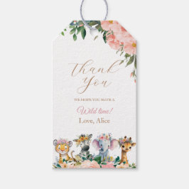 Safari Thank You Favor Jungle Zoo Party Animals Geschenkanhänger
