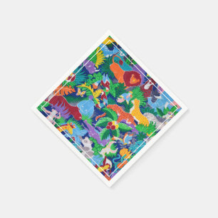 Safari Thema Birthday Rainbow Party Serviette