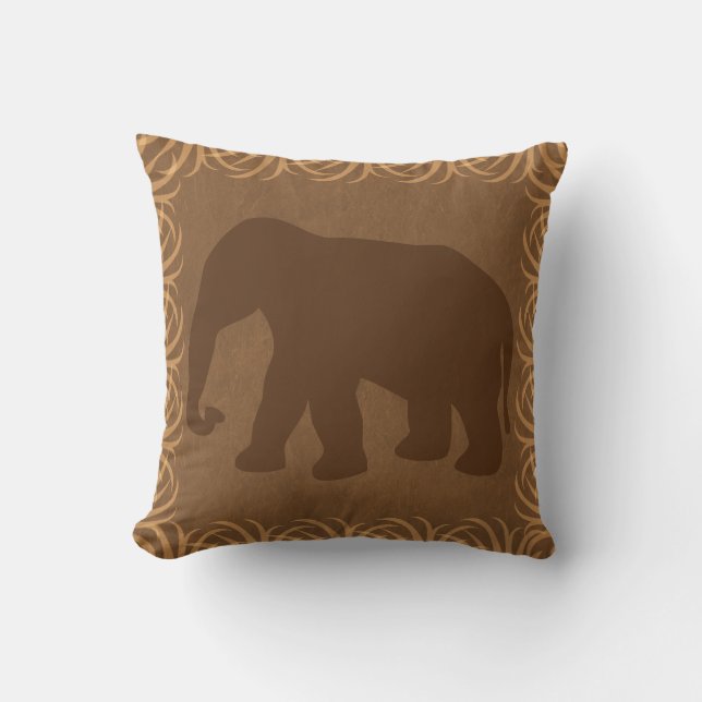 Safari-Thema-Elefant-Silhouette Kissen (Vorderseite)