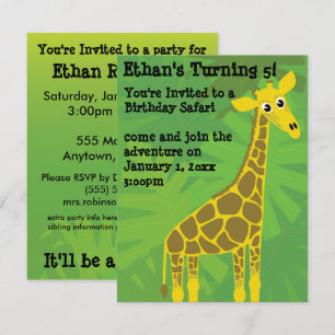 Safari-Thema Geburtstag Einladung