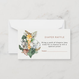 Safari Theme Baby Showdiaper Raffle Ticket Mitteilungskarte