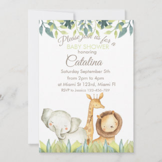Safari Theme Baby Shower Invitation Einladung