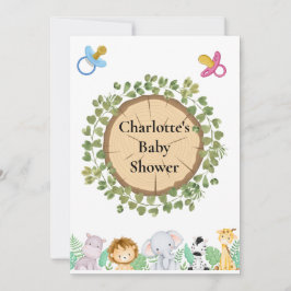 Safari thème Baby shower plat Invitation