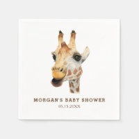 Safari Theme Watercolor Giraffe Babydusche
